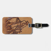 Rodeo Cowboy met western leder Bagagelabel (Voorkant horizontaal)