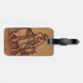 Rodeo Cowboy met western leder Bagagelabel (Achterkant horizontaal)