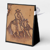 Rodeo Cowboy met western leder Bedankdoosjes (Achterkant)