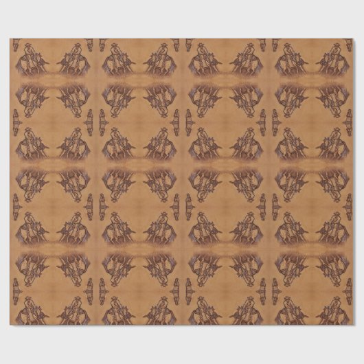 Rodeo Cowboy met western leder Cadeaupapier (Vlak)