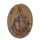 Rodeo Cowboy met western leder Dartbord (Voorkant Links)
