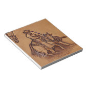 Rodeo Cowboy met western leder Notitieblok (Schuin)