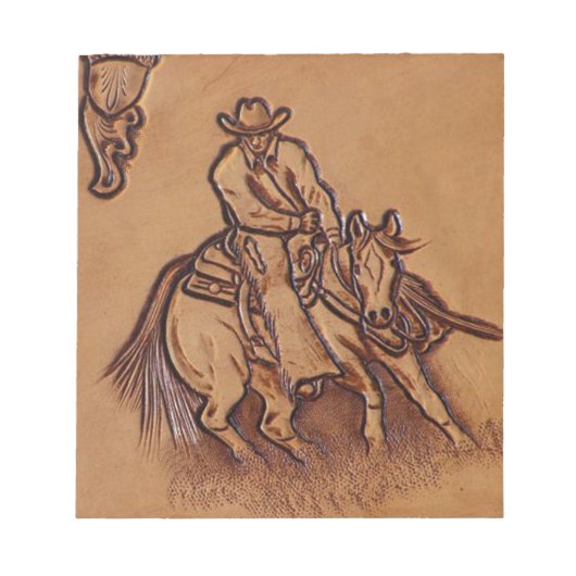 Rodeo Cowboy met western leder Notitieblok (Voorkant)
