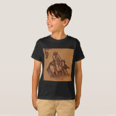 Rodeo Cowboy met western leder T-shirt (Voorkant volledig)