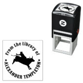 Rodeo Cowboy op bokkende stier Bibliotheek Boek Na Zelfinktende Stempel (In situ)