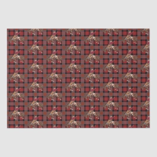 Rodeo Cowboy op Plaid Tissuepapier (Voorkant)