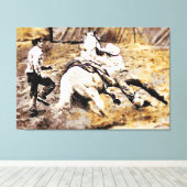 *~*  Rodeo Cowboy Paard AR22 Western Canvas Afdruk (Insitu (Houten vloer))