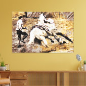 *~*  Rodeo Cowboy Paard AR22 Western Canvas Afdruk (Insitu (Woonkamer))