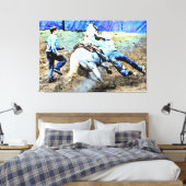 *~* Rodeo Cowboy Paard AR22 WesternVintage Canvas Afdruk (Insitu (Slaapkamer))