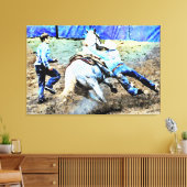 *~* Rodeo Cowboy Paard AR22 WesternVintage Canvas Afdruk (Insitu (Woonkamer))