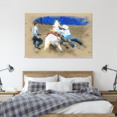 *~* Rodeo Cowboy Paard Western AR22  Canvas Afdruk (Insitu (Slaapkamer))