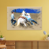 *~* Rodeo Cowboy Paard Western AR22  Canvas Afdruk (Insitu (Woonkamer))