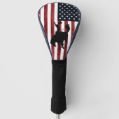 Rodeo Cowboy Patriotic Grunge Flag Golfheadcover (Voorkant)