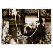 Rodeo Cowboy Rustic Land Western thema Groot Cadeauzakje (Achterkant)