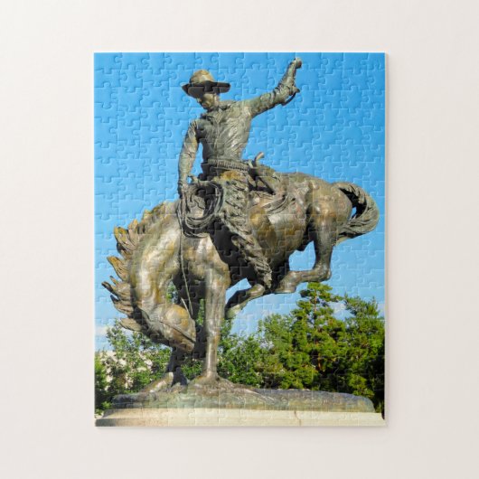 Rodeo Cowboy Standbeeld Colorado. Legpuzzel (Verticaal)