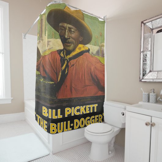  Rodeo Cowboy Steer Dogger Shower Curtain Douchegordijn (In situ)