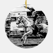 Rodeo Cowboy - Steer Roping Event Keramisch Ornament (Achterkant)