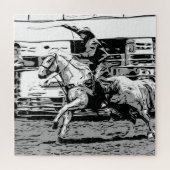 Rodeo Cowboy - Steer Roping Event Legpuzzel (Horizontaal)