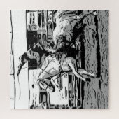 Rodeo Cowboy - Steer Roping Event Legpuzzel (Verticaal)