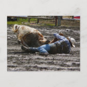 Rodeo Cowboy Steer Wrestling Briefkaart (Voorkant)