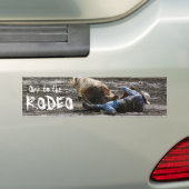 Rodeo Cowboy Steer Wrestling Bumpersticker (Op auto)