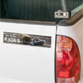 Rodeo Cowboy Steer Wrestling Bumpersticker (Op Truck)