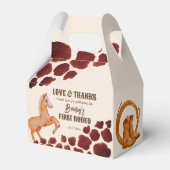 Rodeo cowboy verjaardag koe pony bedankdoosjes (Voorkant Zijde)