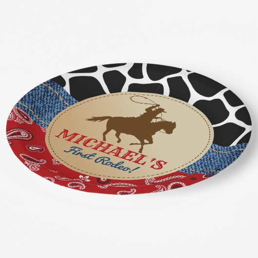 Rodeo Cowboy Verjaardagsfeestje Borden Papieren Bordje (Gekanteld)