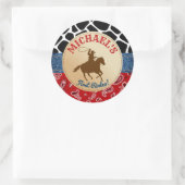 Rodeo Cowboy Verjaardagsfeestlabels Ronde Sticker (Tas)