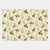 Rodeo Cowboy Western Horses Pattern Inpakpapier Vel (Voorkant)