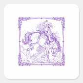 Rodeo Cowboy Western Riding Vierkante Sticker (Voorkant)