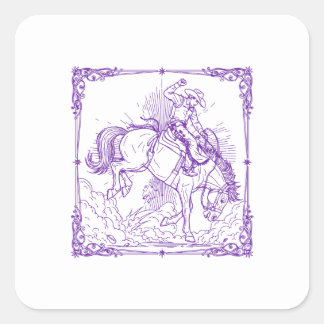 Rodeo Cowboy Western Riding Vierkante Sticker