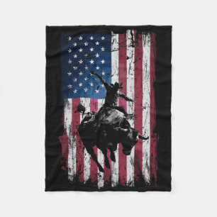 Rodeo Cowboy Western Usa Vlag Cowboys Fleece Deken