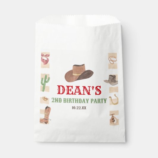 Rodeo Cowboy Western Wild West Verjaardagsfeest Bedankzakje (Voorkant)