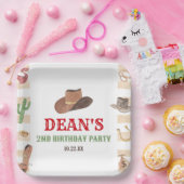 Rodeo Cowboy Western Wild West Verjaardagsfeest Papieren Bordje (Feest)