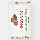 Rodeo Cowboy Western Wild West Verjaardagsfeest Spandoek (Verticaal)