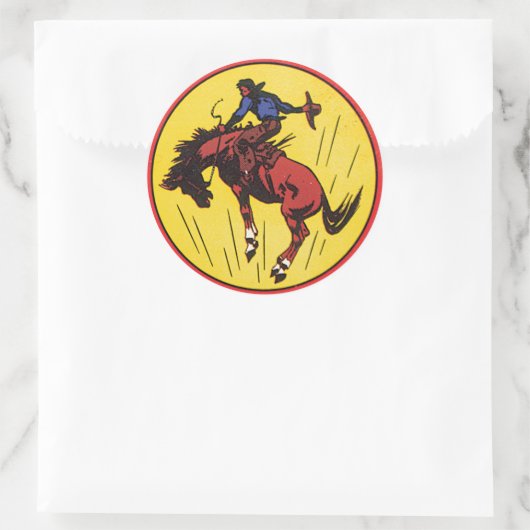  rodeo cowboyillustratie ronde sticker (Tas)