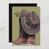 rodeo cowboylaarzen uit het westerne rustige land kaart (Voorkant / Achterkant)