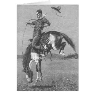 Rodeo Cowboys, Bucking Bronco door Remington
