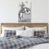 Rodeo Cowboys, Bucking Bronco door Remington Canvas Afdruk (Insitu (Slaapkamer))