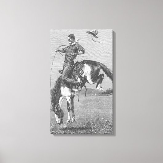 Rodeo Cowboys, Bucking Bronco door Remington Canvas Afdruk (Voorkant)
