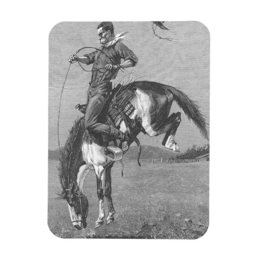  Rodeo Cowboys, Bucking Bronco door Remington Magneet (Verticaal)