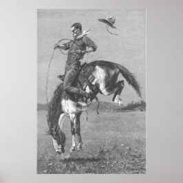  Rodeo Cowboys, Bucking Bronco door Remington Poster