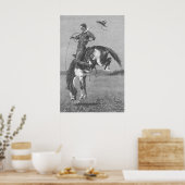  Rodeo Cowboys, Bucking Bronco door Remington Poster (Keuken)