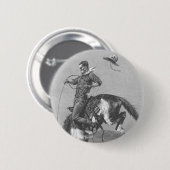  Rodeo Cowboys, Bucking Bronco door Remington Ronde Button 5,7 Cm (Voorkant /achterkant)
