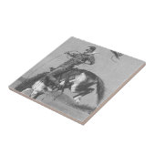  Rodeo Cowboys, Bucking Bronco door Remington Tegeltje (Zijkant)