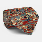 Rodeo Cowboys Calf Roping Stropdas (Opgerold)