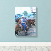 Rodeo Cowboys Canvas Afdruk (Insitu (Houten vloer))