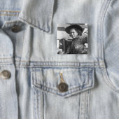 Rodeo Cowgirl: 1940 Vierkante Button 5,1 Cm (In situ)
