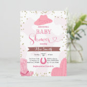 Rodeo cowgirl baby shower kaart (Staand voorkant)